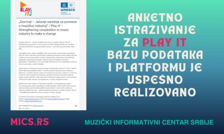 Anketno istraživanje među stejkholderima za Play It! bazu podataka i platformu je uspešno realizovano