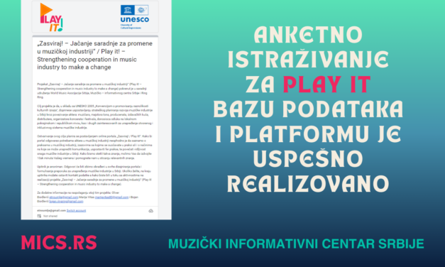 Anketno istraživanje među stejkholderima za Play It! bazu podataka i platformu je uspešno realizovano